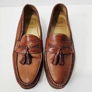 Allen Edmonds Maxfield Brown Leather Tassel Loafers Size 13 Dress Shoes